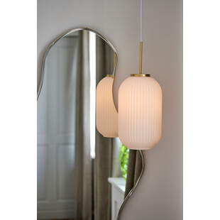Lampa wisząca szklana Milford 20cm mosiądz / opal Nordlux
