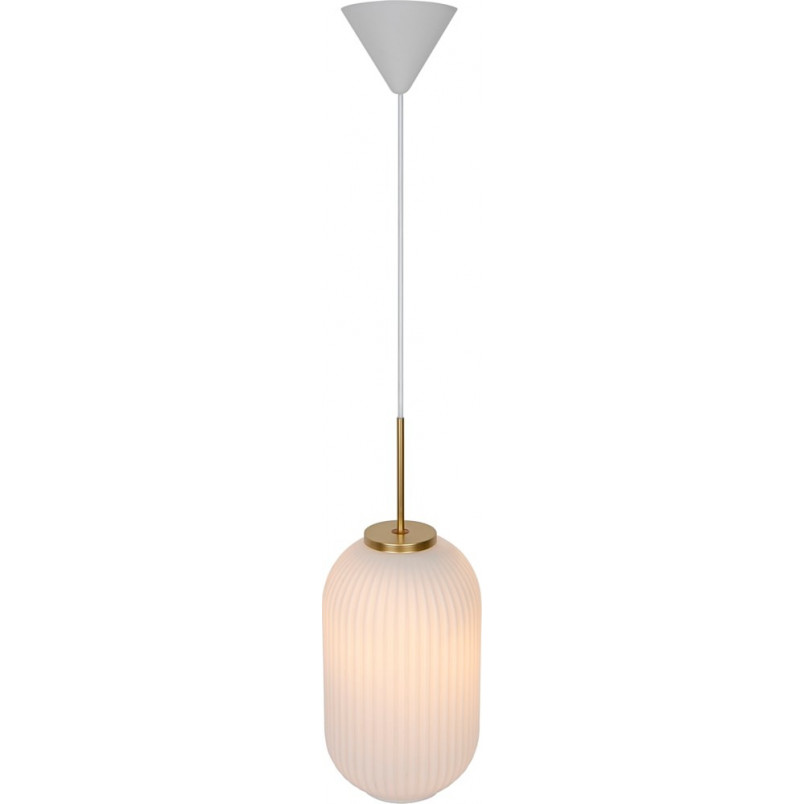 Lampa wisząca szklana Milford 20cm mosiądz / opal Nordlux