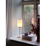Lampa stołowa szklana Milford mosiądz / opal Nordlux