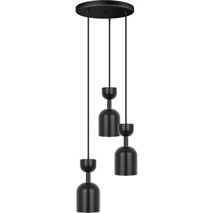 Lampa wisząca potrójna designerska Supuru III 30cm czarna Ummo