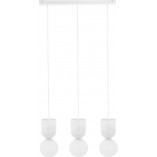 Lampa wisząca 3 szklane kule na listwie Luoti 60cm biała Ummo
