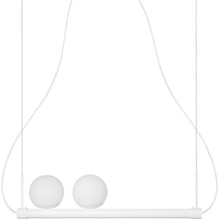 Lampa podłużna 2 szklane kule Ligne 102,6cm biała Ummo