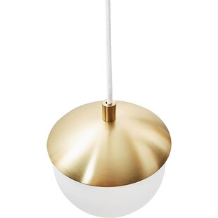 Lampa wisząca szklana kula Kuul 15cm biało-mosiężna Ummo