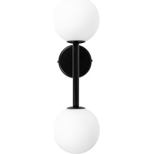 Kinkiet designerski 2 szklane kule Kop B biało-czarny Ummo