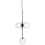Lampa designerska 3 szklane kule Furiko B 33cm biało-czarna Ummo