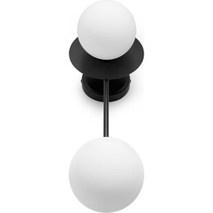 Kinkiet designerski 2 szklane kule Furiko A biało-czarny Ummo