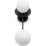 Kinkiet designerski 2 szklane kule Furiko A biało-czarny Ummo