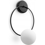 Kinkiet designerski szklana kula Fuppu B biało-czarny Ummo