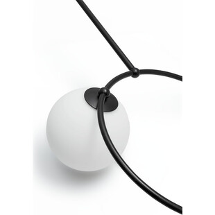 Lampa wisząca 2 szklane kule designerskie Fuppu A 33cm biało-czarna Ummo