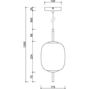 Lampa wisząca szklana designerska Epli 17,5cm biało-czarna Ummo