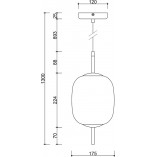 Lampa wisząca szklana designerska Epli 17,5cm biało-czarna Ummo