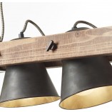Lampa wisząca drewniana belka Decca II 51cm czarna stal Brilliant