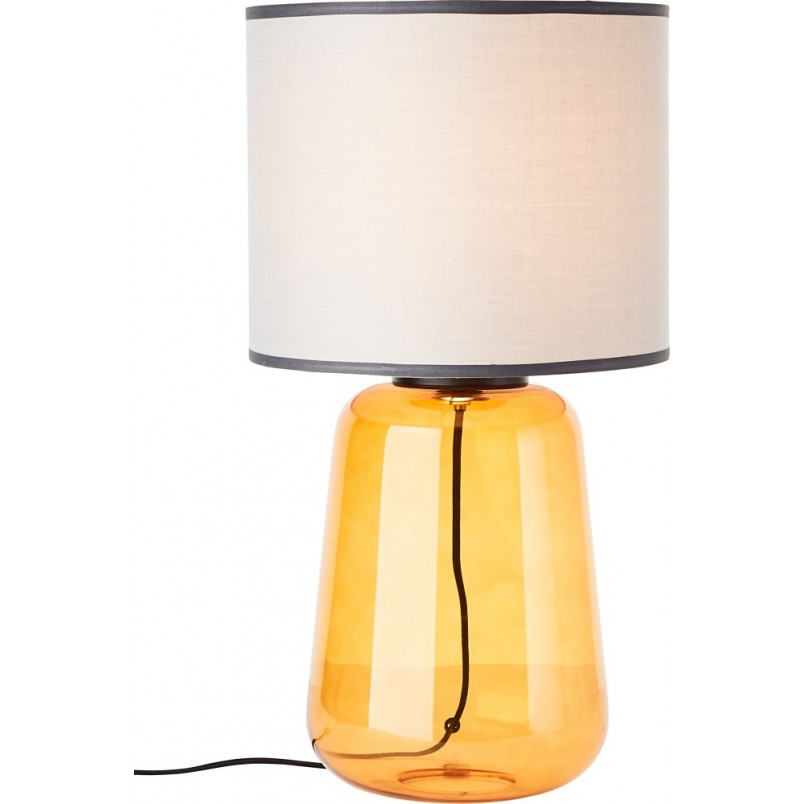 Lampa stołowa szklana podstawa z abażurem Hydra żółta Brilliant