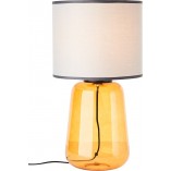 Lampa stołowa szklana podstawa z abażurem Hydra żółta Brilliant