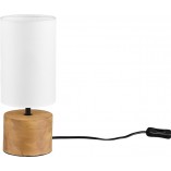 Lampka nocna drewniana z abażurem Woody Tube biała Reality