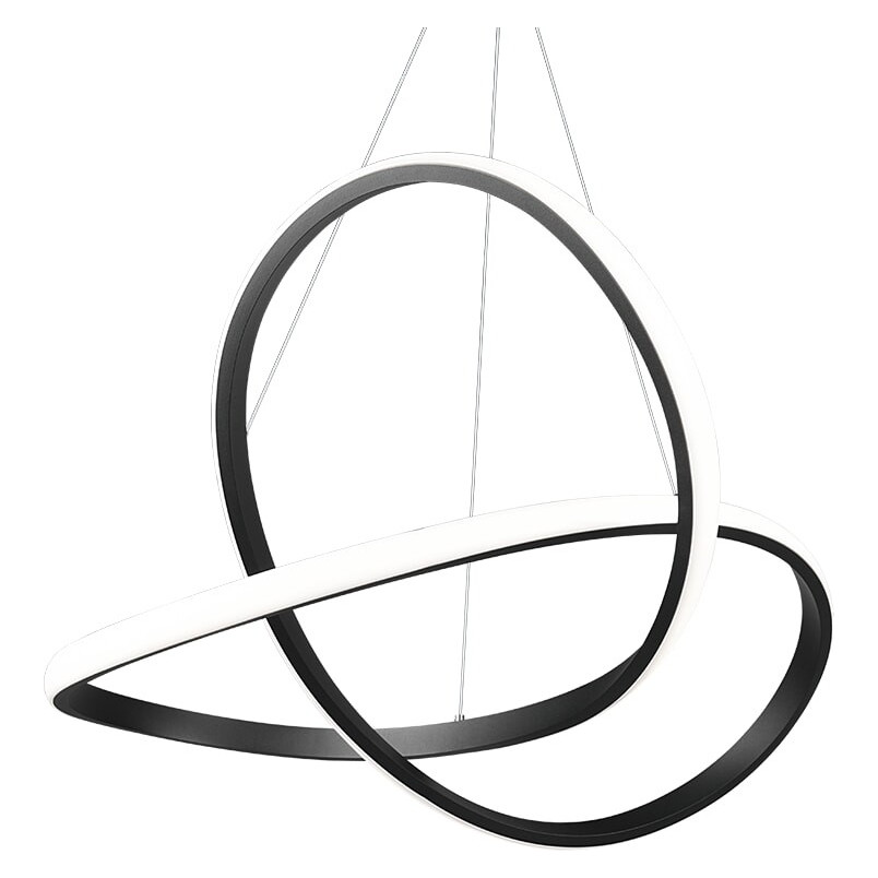 Lampa wisząca nowoczesna Course LED 60cm czarny mat Reality