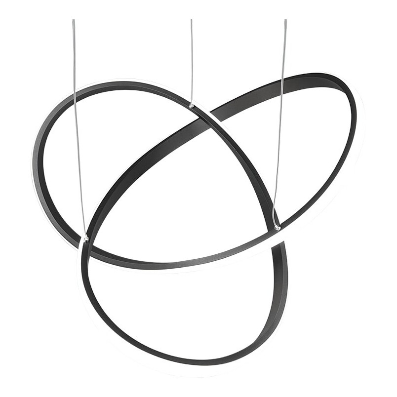 Lampa wisząca nowoczesna Course LED 60cm czarny mat Reality