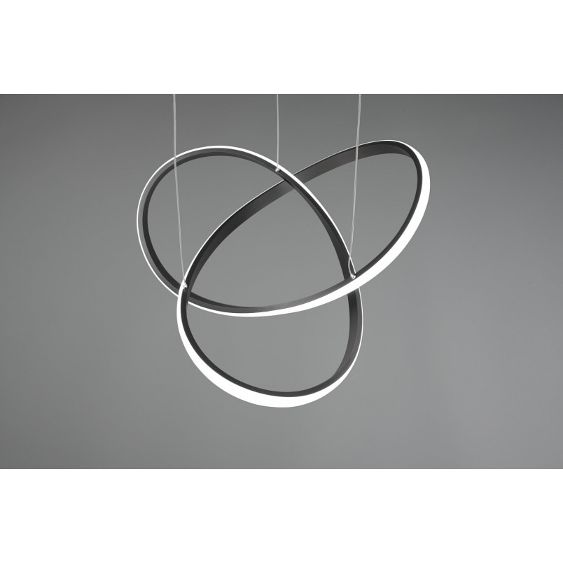 Lampa wisząca nowoczesna Course LED 60cm czarny mat Reality