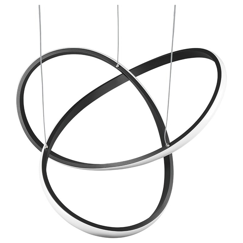 Lampa wisząca nowoczesna Course LED 60cm czarny mat Reality