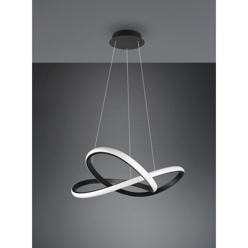 Lampa wisząca nowoczesna Course LED 60cm czarny mat Reality