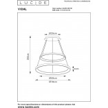 Lampa wisząca okrągła nowoczesna Vidal LED II 78cm czarna Lucide