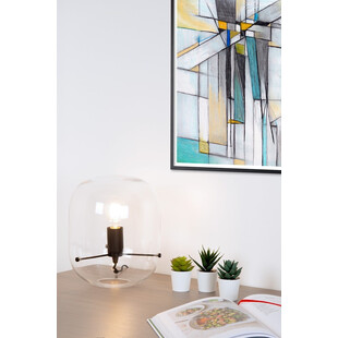 Lampa stołowa szklana designerska Vitro 24cm przeźroczysta Lucide