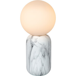 Lampa stołowa szklana kula Marbol opal / biały marmur Lucide