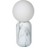Lampa stołowa szklana kula Marbol opal / biały marmur Lucide