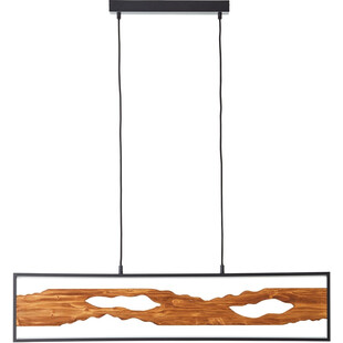 Lampa wisząca podłużna z drewnem Chaumont LED 100cm drewno / czarny Brilliant