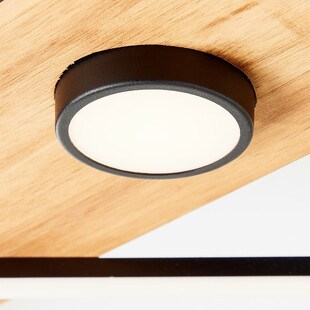 Plafon nowoczesny z drewnem Woodbridge LED 25cm czarny Brilliant