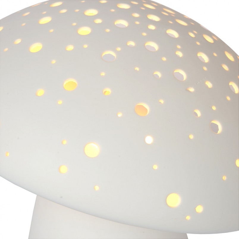 Lampa stołowa porcelanowa Fungo biała Lucide