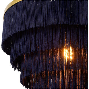 Lampa wisząca dekoracyjna Frills 42cm niebieski / złoty mat / mosiądz Lucide
