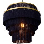Lampa wisząca dekoracyjna Frills 42cm niebieski / złoty mat / mosiądz Lucide