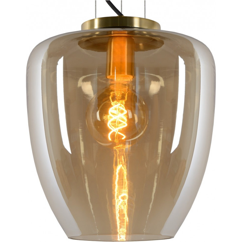 Lampa wisząca szklana Florien 28cm bursztynowa Lucide