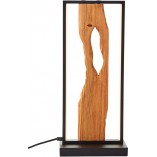 Lampa stołowa z drewnem Chaumont LED drewno / czarny Brilliant