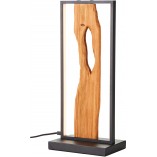 Lampa stołowa z drewnem Chaumont LED drewno / czarny Brilliant