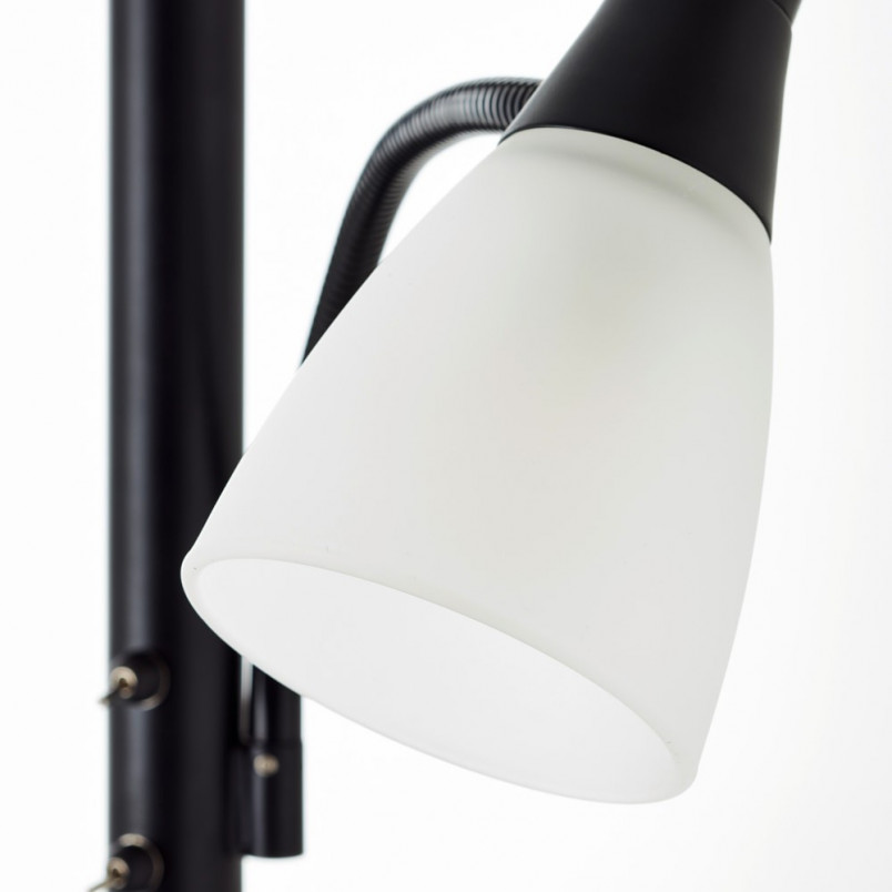 Lampa podłogowa z lampką do czytania Lucy LED czarny / biały Brilliant