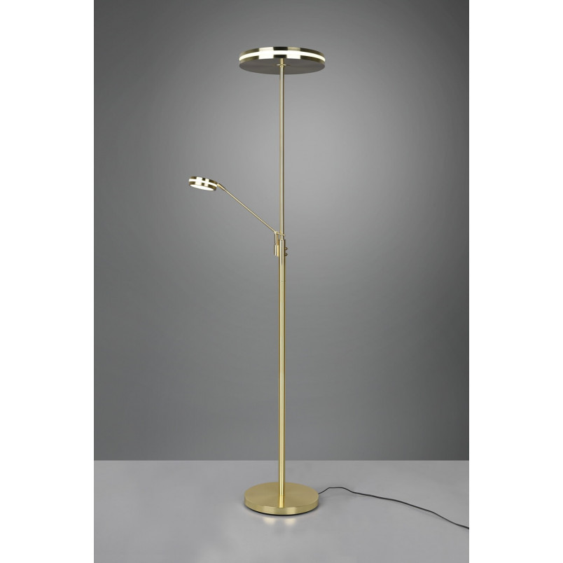 Lampa podłogowa nowoczesna z lampką do czytania Franklin II LED patyna Trio