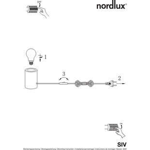 Lampa stołowa z mamrurową podstawą Siv 6 Biała marki Nordlux