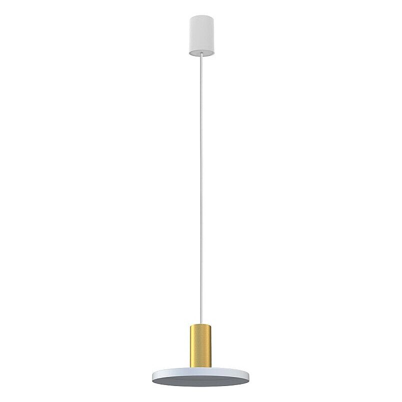 Lampa wisząca modernistyczna Hermanos 20cm biały / mosiądz Nowodvorski