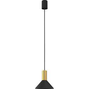 Lampa wisząca modernistyczna Hermanos 18cm czarny / mosiądz Nowodvorski