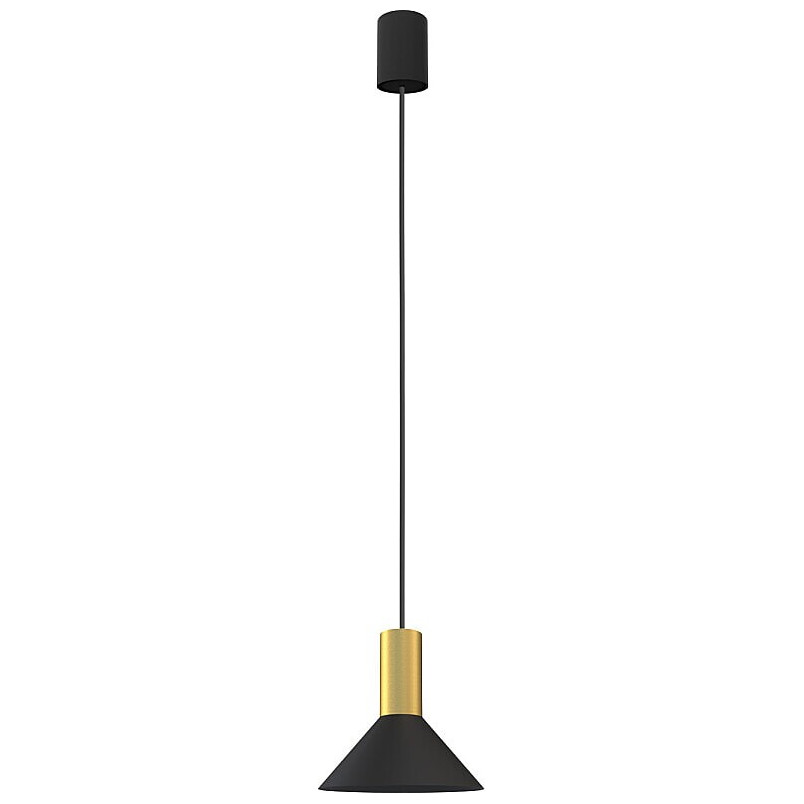 Lampa wisząca modernistyczna Hermanos 18cm czarny / mosiądz Nowodvorski
