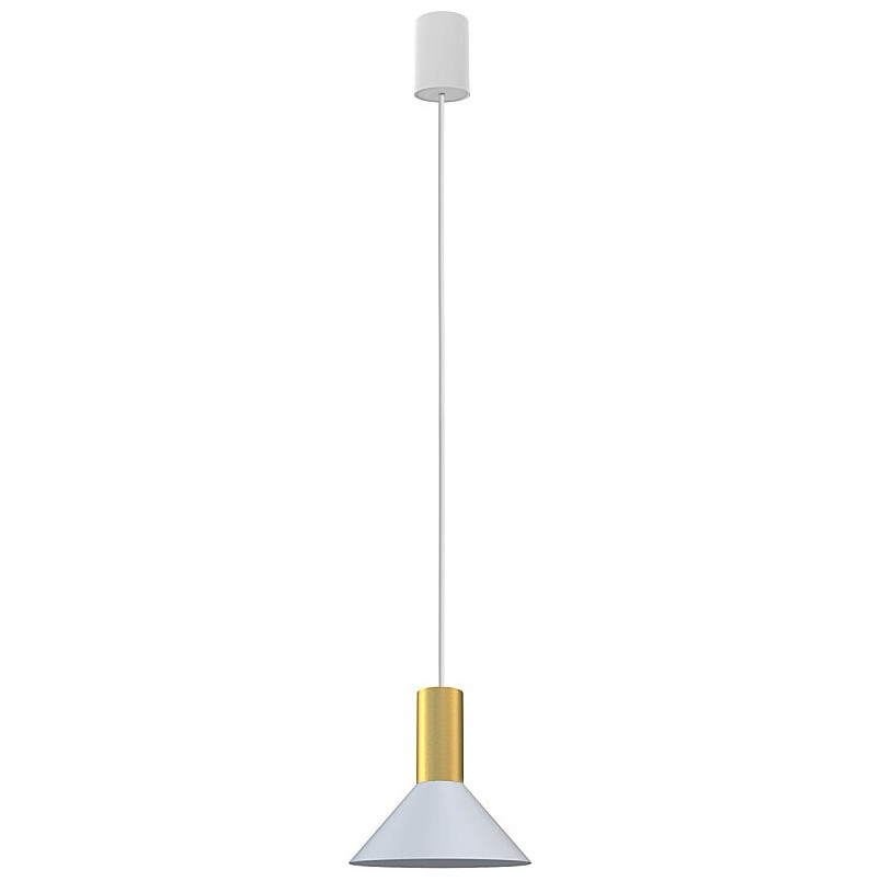Lampa wisząca modernistyczna Hermanos 18cm biały / mosiądz Nowodvorski