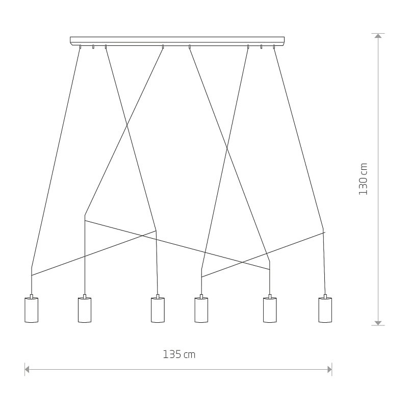 Lampa sufitowa minimalistyczna Imbria Straight VI 135cm mosiężna Nowodvorski