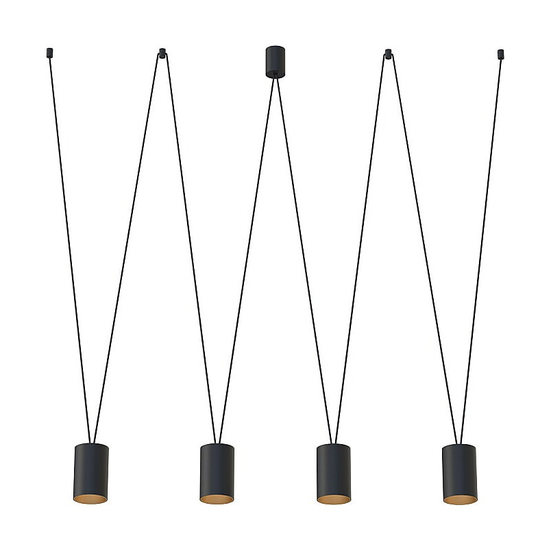 Lampa wiszące minimalistyczne tuby More Tone IV 160cm czarna Nowodvorski