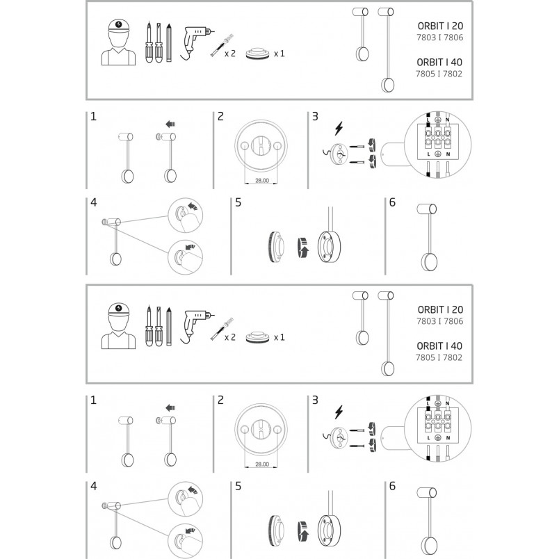 Kinkiet dekoracyjny minimalistyczny Orbit 52cm biały Nowodvorski