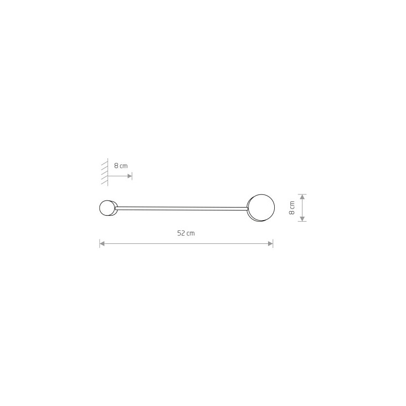 Kinkiet dekoracyjny minimalistyczny Orbit 52cm biały Nowodvorski