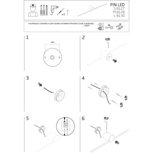 Kinkiet łazienkowy minimalistyczny Pin LED 61cm czarny Nowodvorski