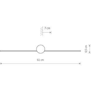 Kinkiet łazienkowy minimalistyczny Pin LED 61cm czarny Nowodvorski