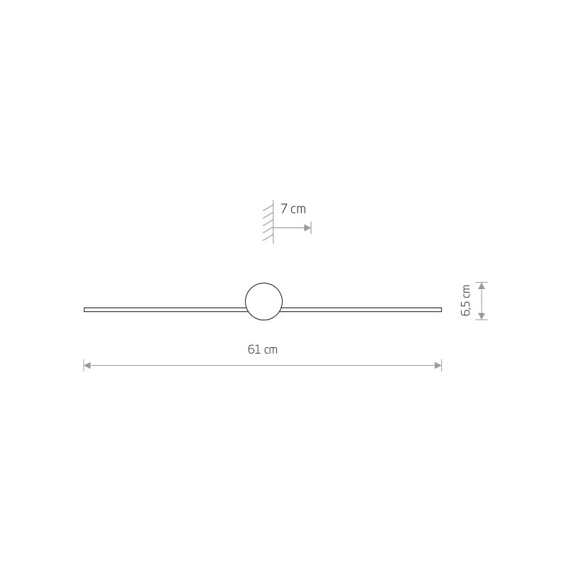 Kinkiet łazienkowy minimalistyczny Pin LED 61cm czarny Nowodvorski